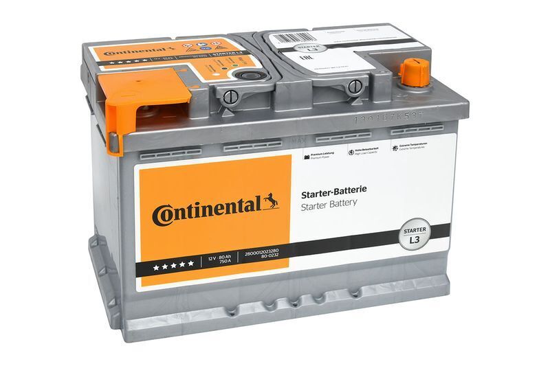 Batteria Continental Starter L3 80AH 750A DX 278X175X190