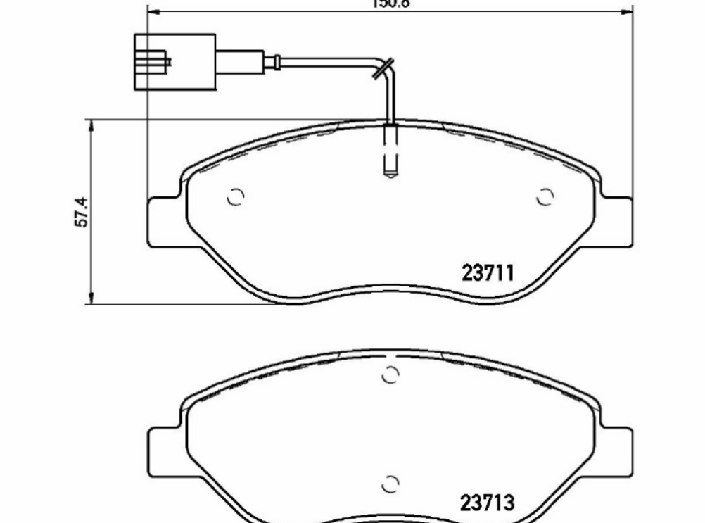 Pattini Freno Ant. Marrone Alfa Mito 2010>> (2 fili)
