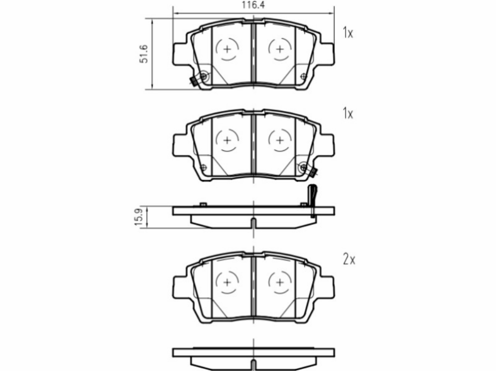 Past.Freno Ant.Marrone Toyota Yaris